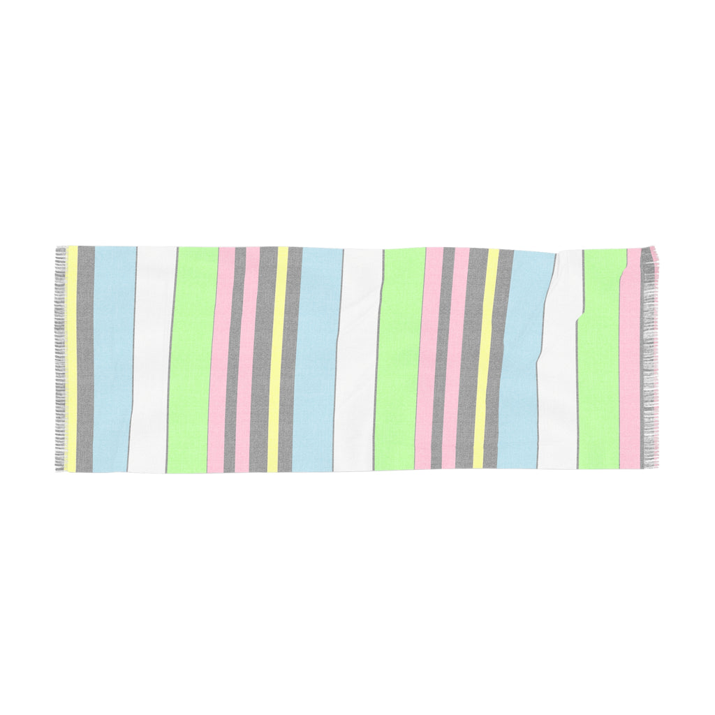 Pastel Neon Stripe Scarf — Lightweight Spring/Summer Fashion Accessory