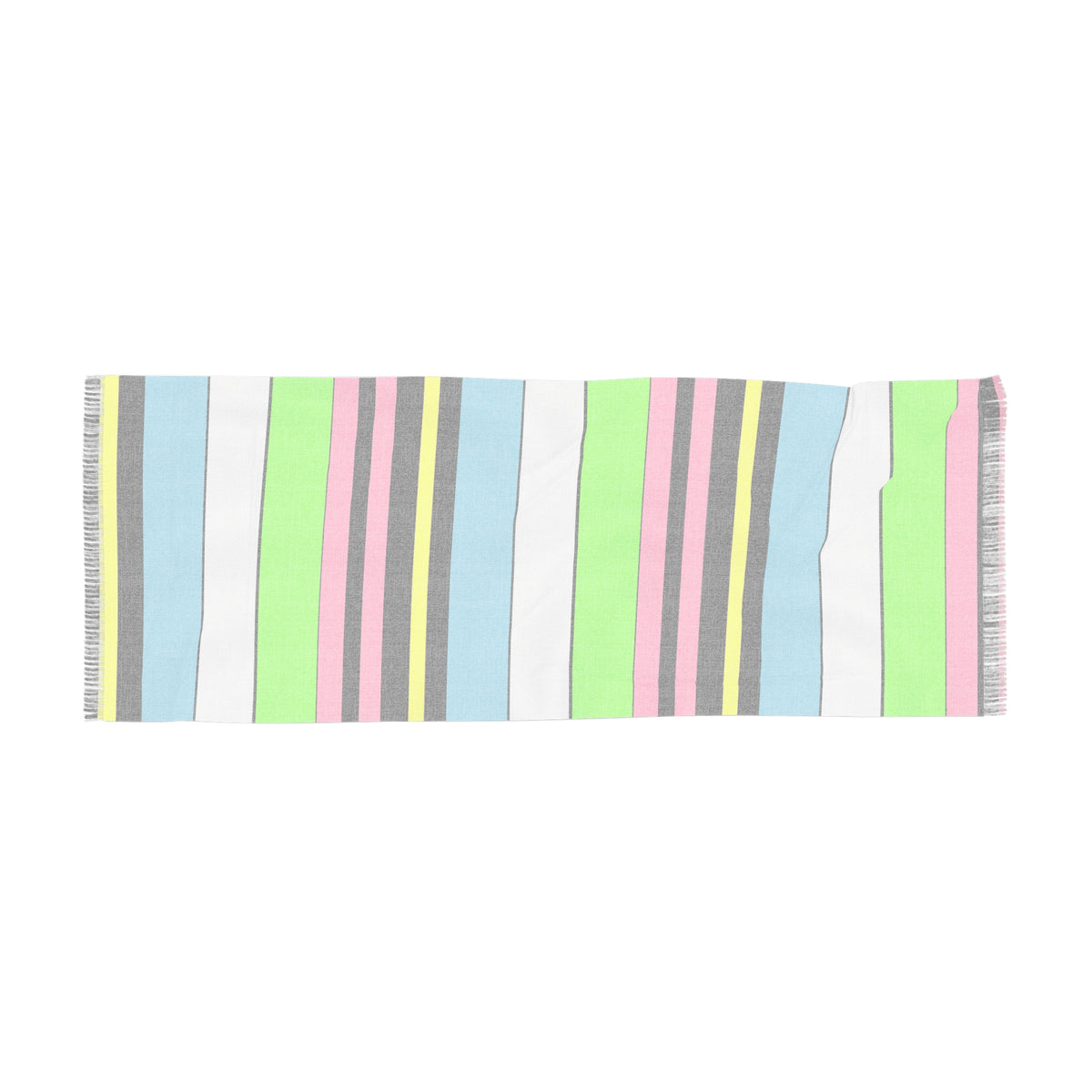 Pastel Neon Stripe Scarf — Lightweight Spring/Summer Fashion Accessory