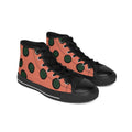 Women's Polka Dot High-Top Sneakers — Retro Peach & Green Dot Pattern