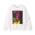 Abstract Neon Art Sweatshirt — Colorful Pop Portrait Crewneck