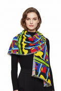 Abstract Pop Art Light Scarf – Bold Colorblock Fashion Wrap