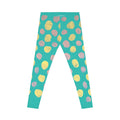 Turquoise Dotted Brushstroke Leggings — Colorful Abstract All-Over Print Women’s Leggings