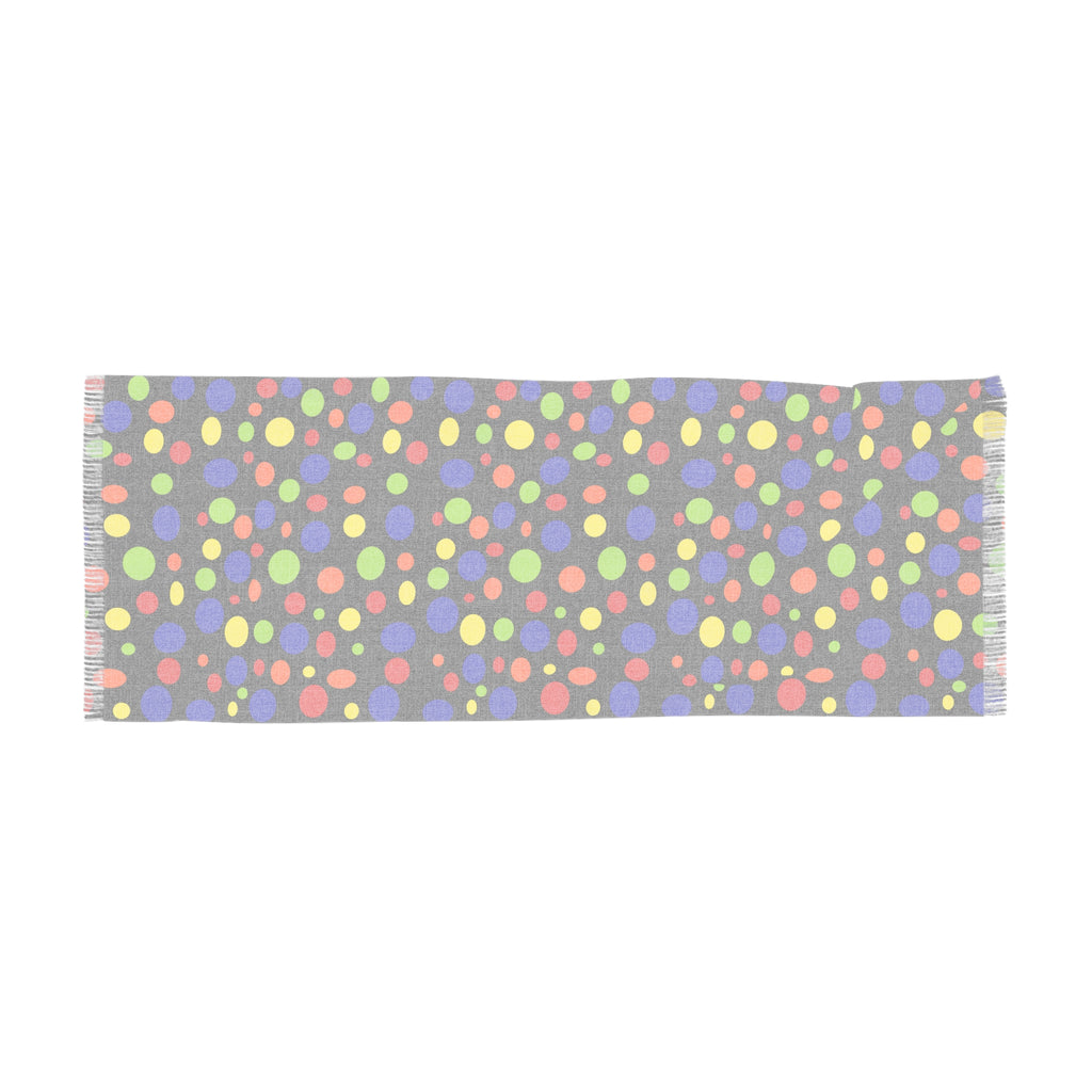 Colorful Polka Dot Light Scarf – Bright Multicolor Fringe Scarf