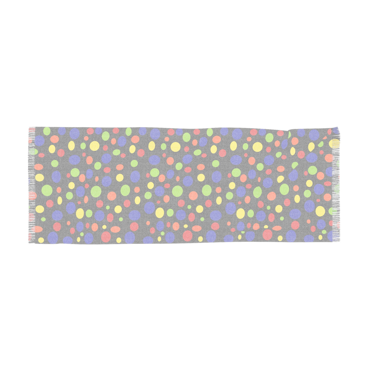 Colorful Polka Dot Light Scarf – Bright Multicolor Fringe Scarf