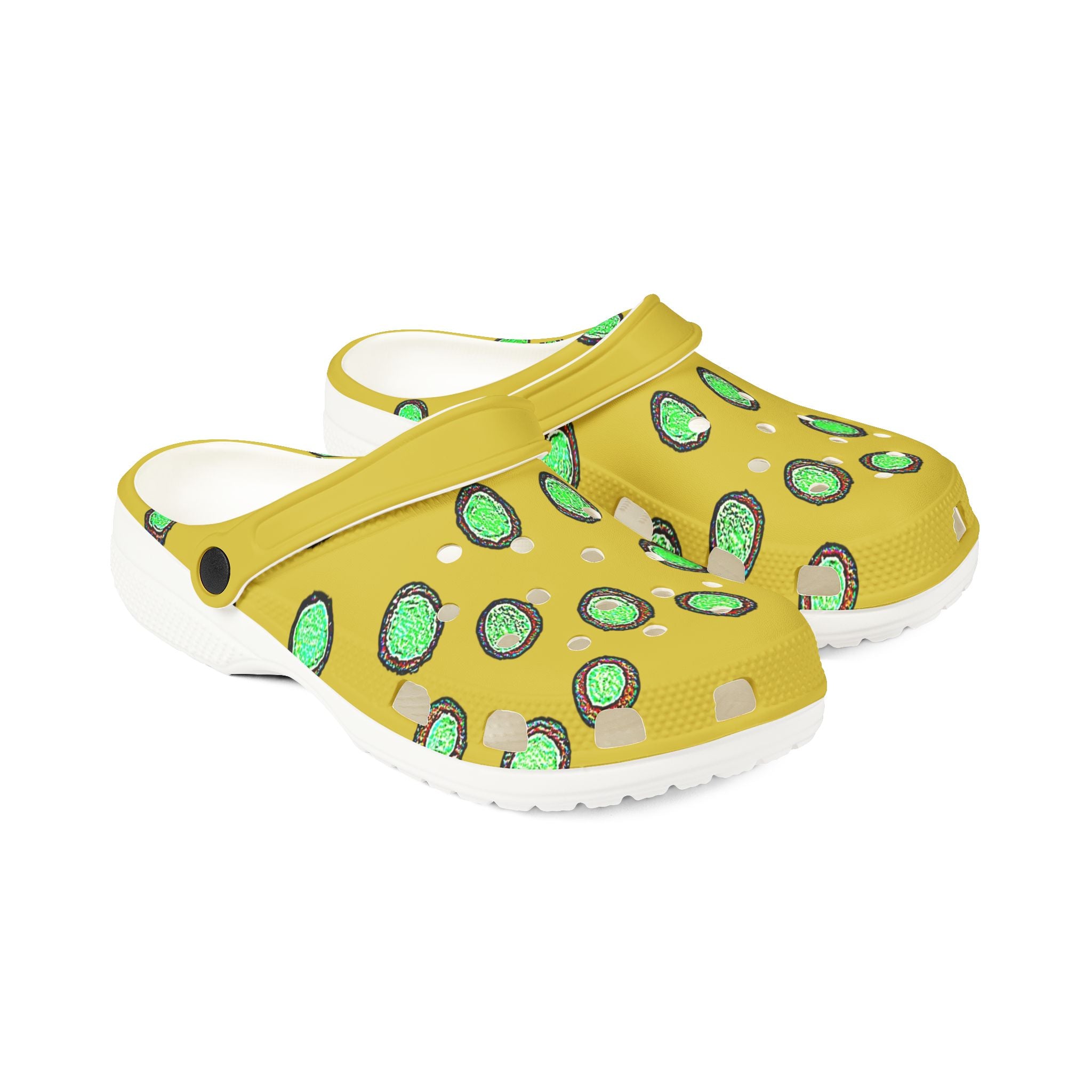 Green Avocado Pattern Clogs - EVA Foam Garden Shoes