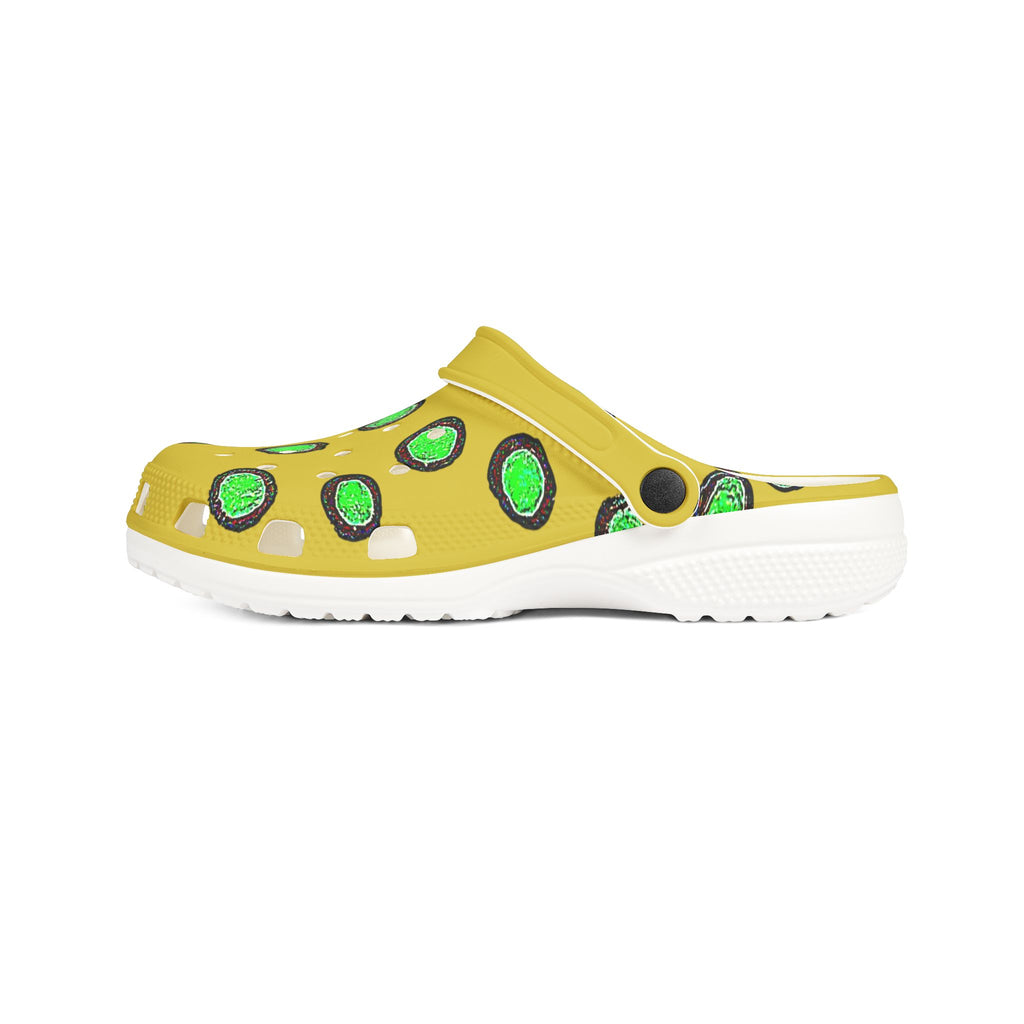 Green Avocado Pattern Clogs - EVA Foam Garden Shoes