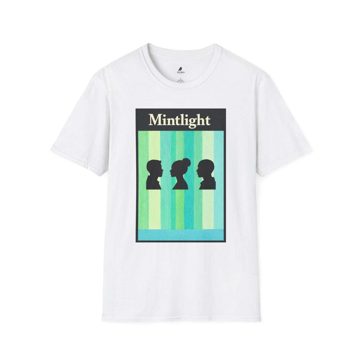 Mintlight Silhouette Tee — Retro Striped Graphic T-Shirt