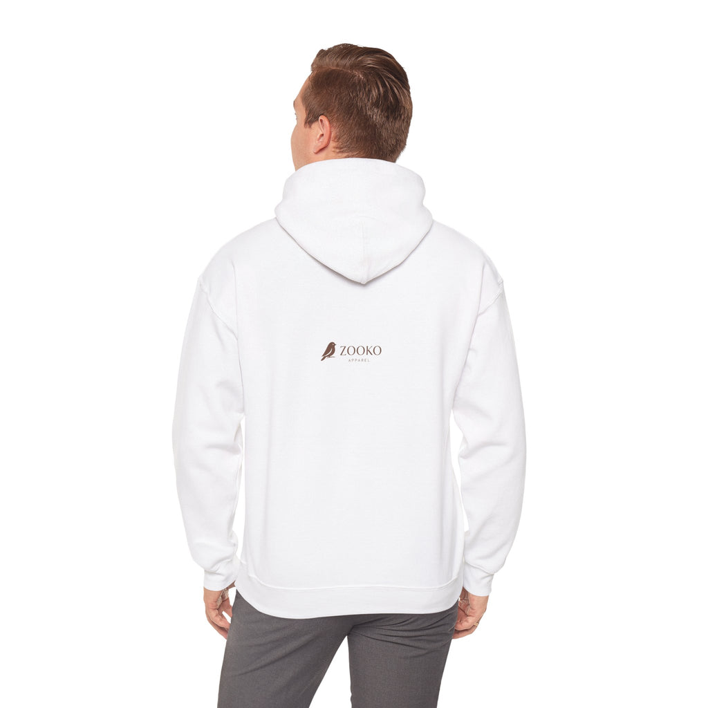 Zooko Logo Hoodie — Minimal Red Chest Graphic & Back Logo Pullover