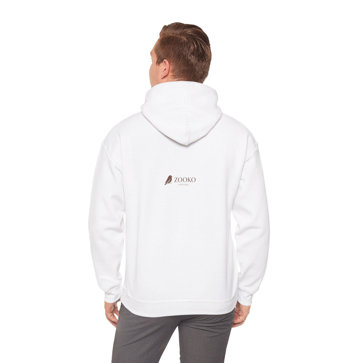 Zooko Logo Hoodie — Minimal Red Chest Graphic & Back Logo Pullover