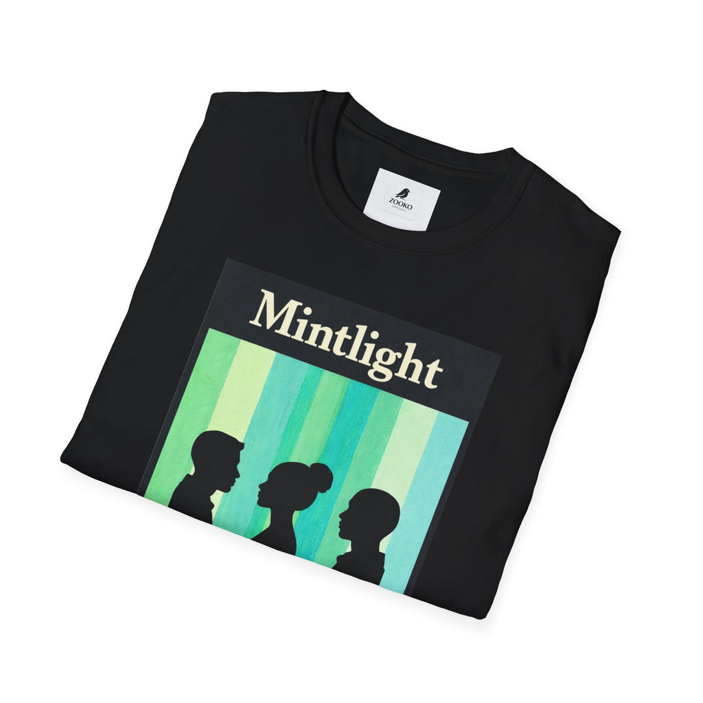 Mintlight Silhouette Tee — Retro Striped Graphic T-Shirt