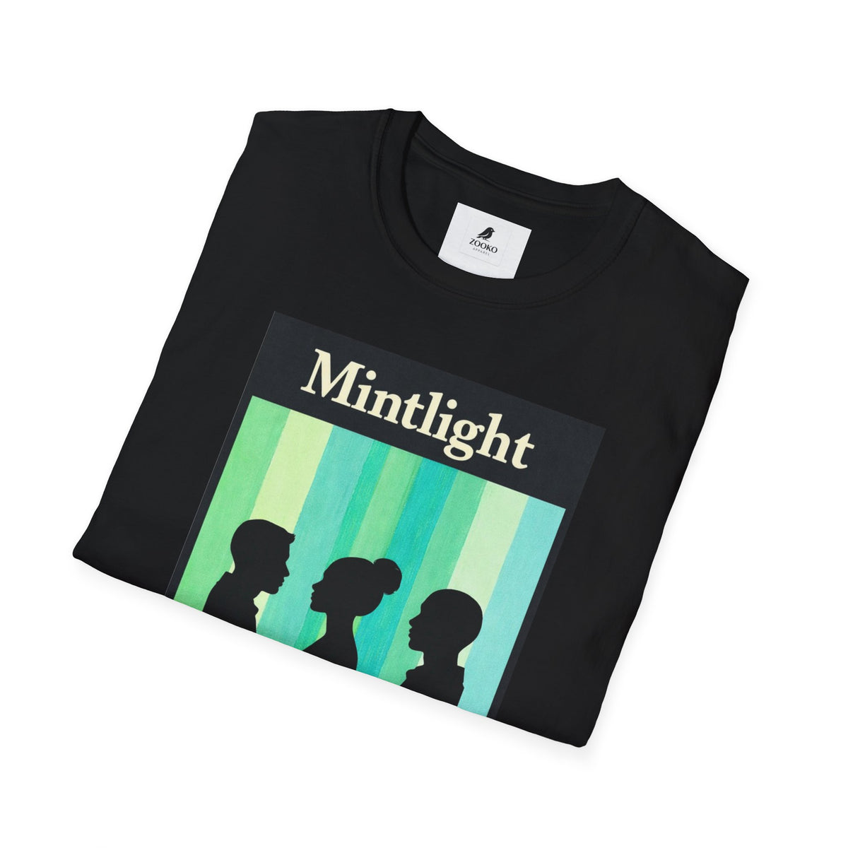 Mintlight Silhouette Tee — Retro Striped Graphic T-Shirt