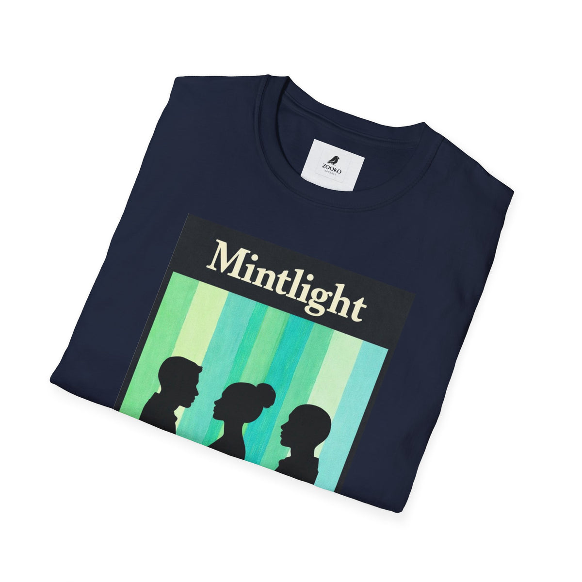 Mintlight Silhouette Tee — Retro Striped Graphic T-Shirt
