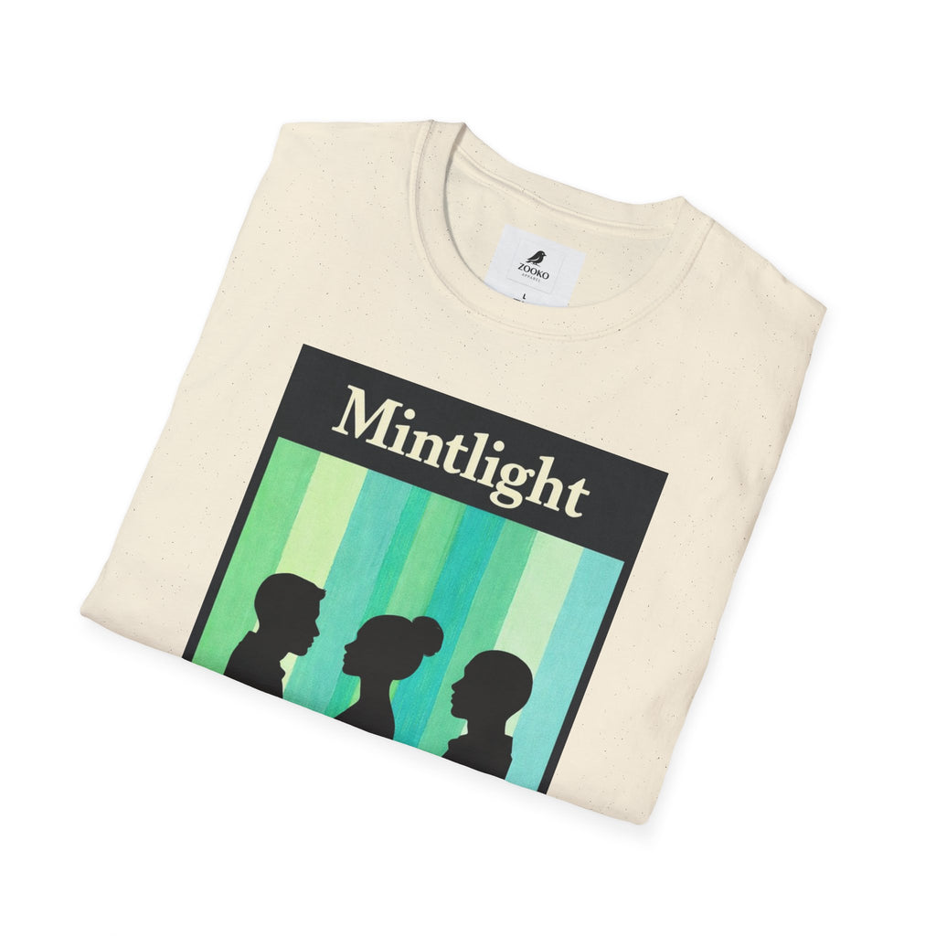 Mintlight Silhouette Tee — Retro Striped Graphic T-Shirt