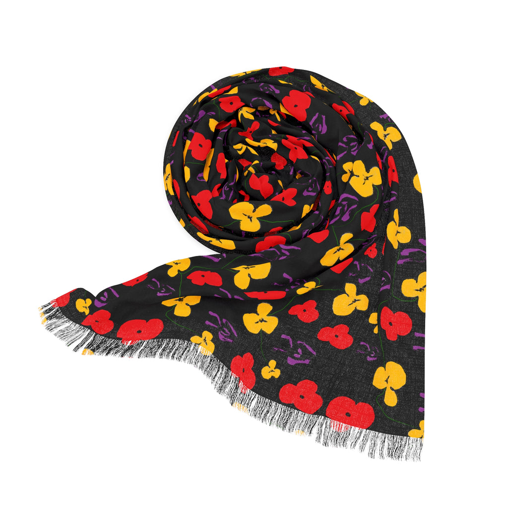Mickey Ditsy Print Light Scarf – Black Red Yellow Minnie Ears Pattern