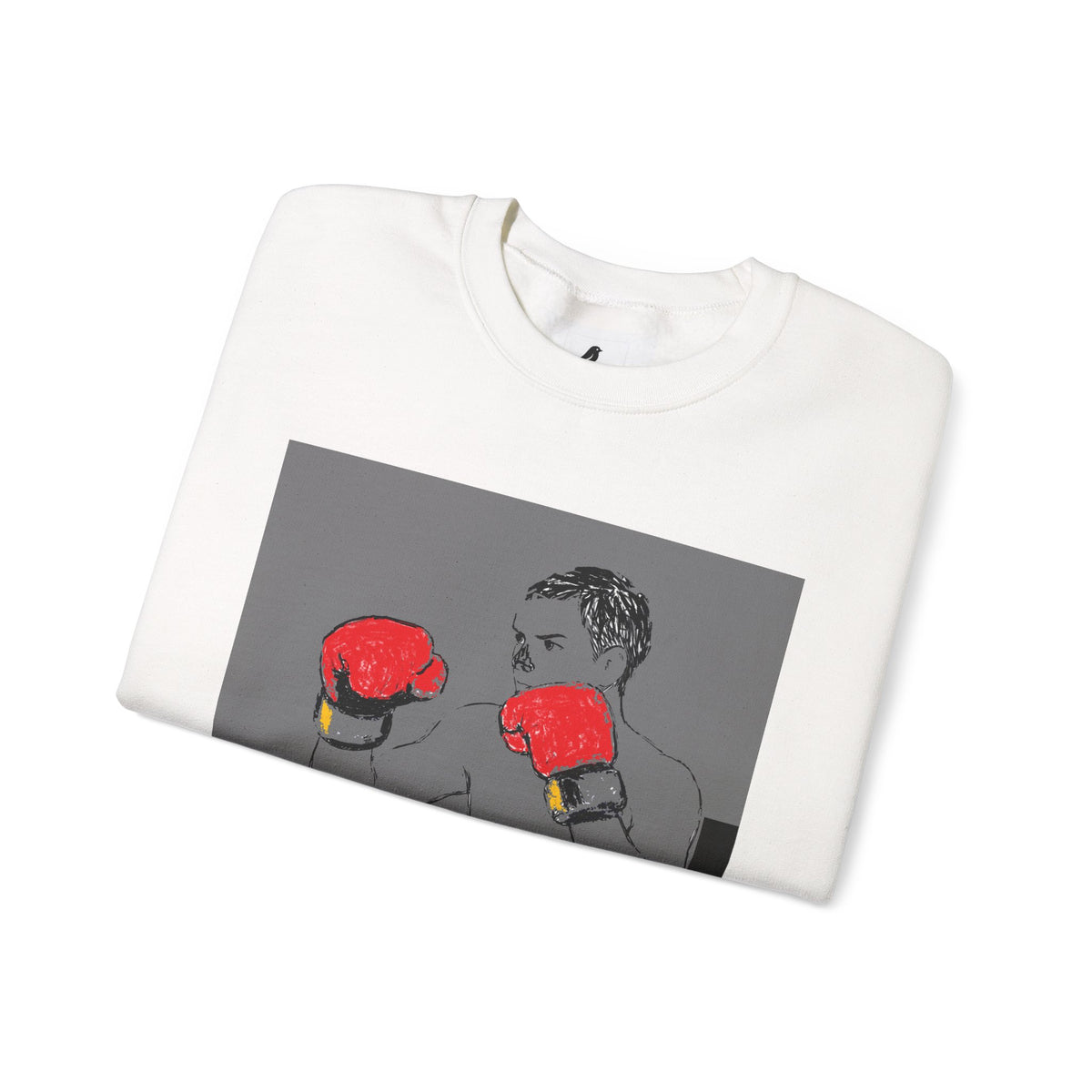 Boxing Illustration Crewneck Sweatshirt — Vintage Boxer Graphic Pullover