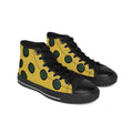 Yellow Polka Dot High-Top Sneakers — Women's Retro Green Spot Canvas Shoes