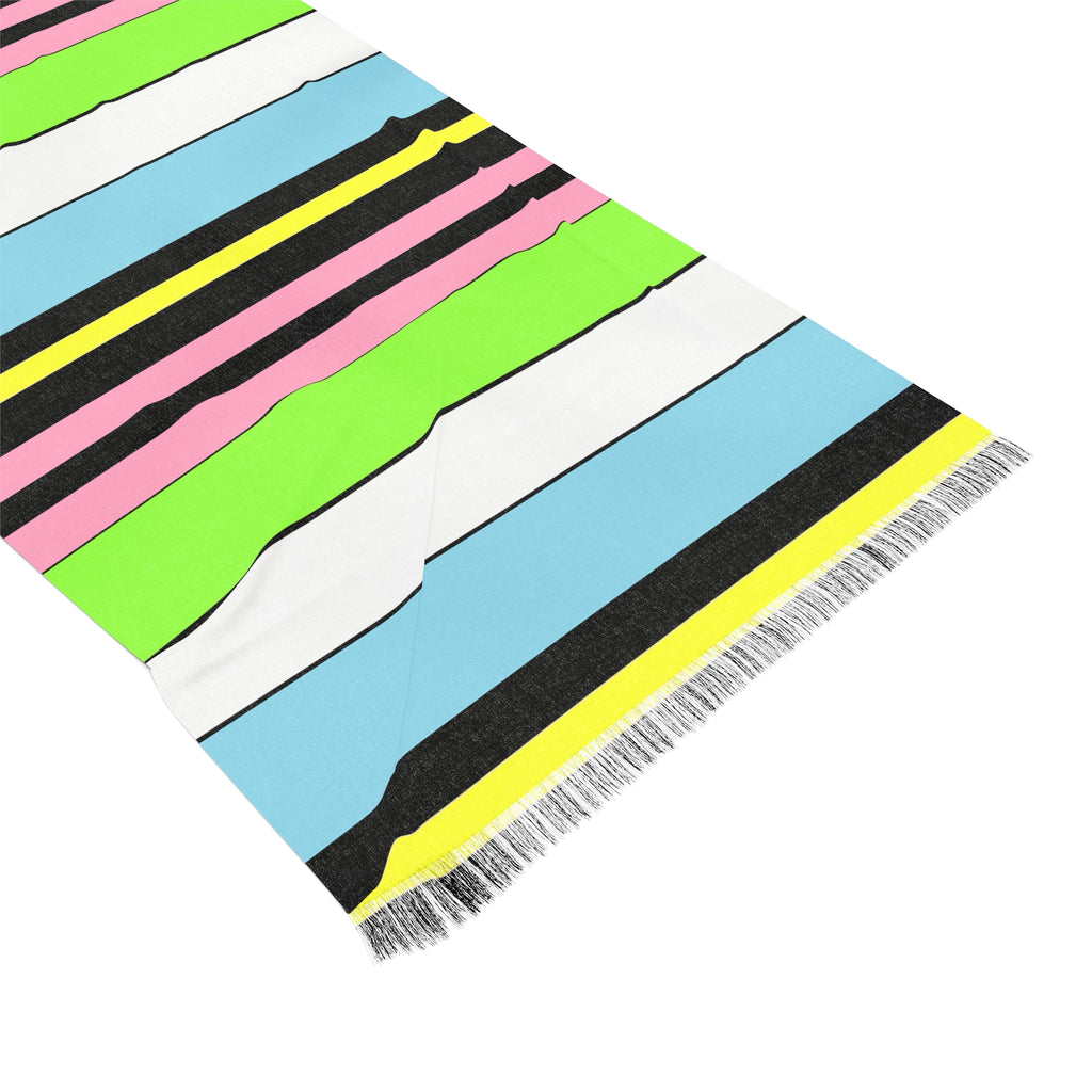 Pastel Neon Stripe Scarf — Lightweight Spring/Summer Fashion Accessory