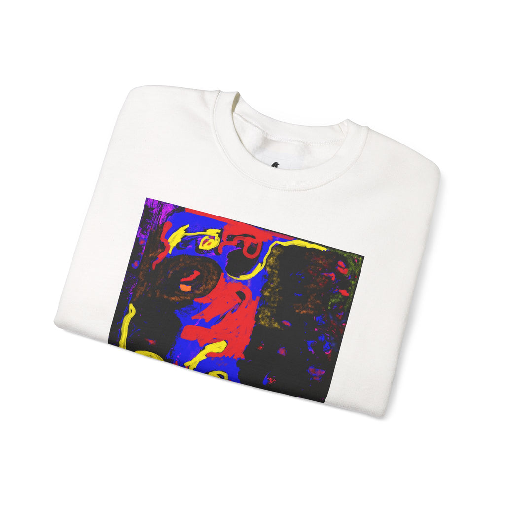 Abstract Neon Art Sweatshirt — Colorful Pop Portrait Crewneck