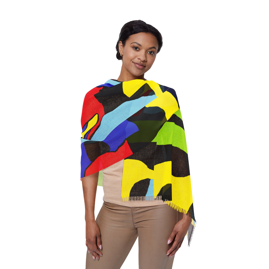 Abstract Pop Art Light Scarf – Bold Colorblock Fashion Wrap