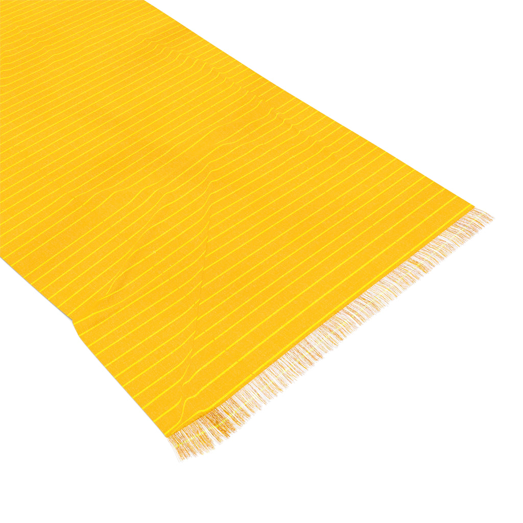 Lightweight Yellow Ribbed Scarf — Soft Fringe Accent, Spring/Summer Accessory