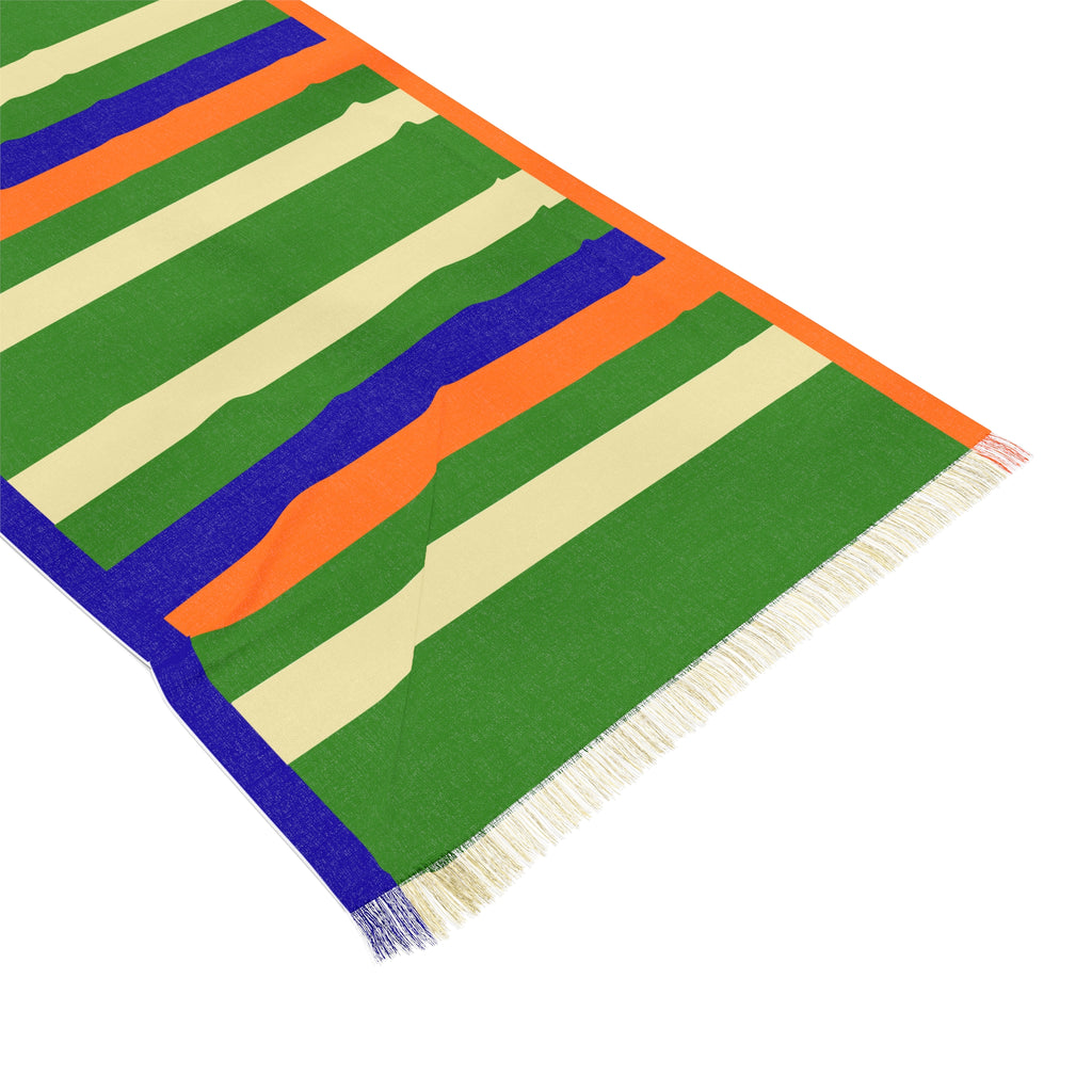 Light Striped Scarf – Lightweight Green & Pastel Stripe Fashion Wrap
