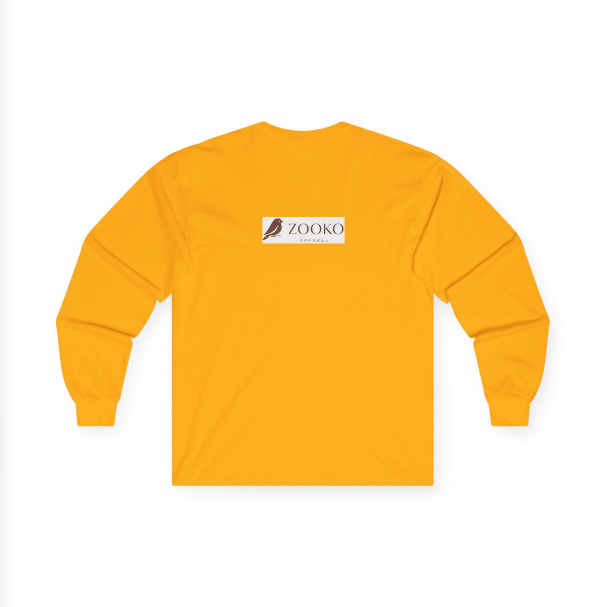 Azure Echo Long Sleeve Tee — Blue Stripe Silhouette Graphic