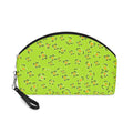 Green Floral Makeup Bag — Lime Leopard Print Cosmetic Pouch