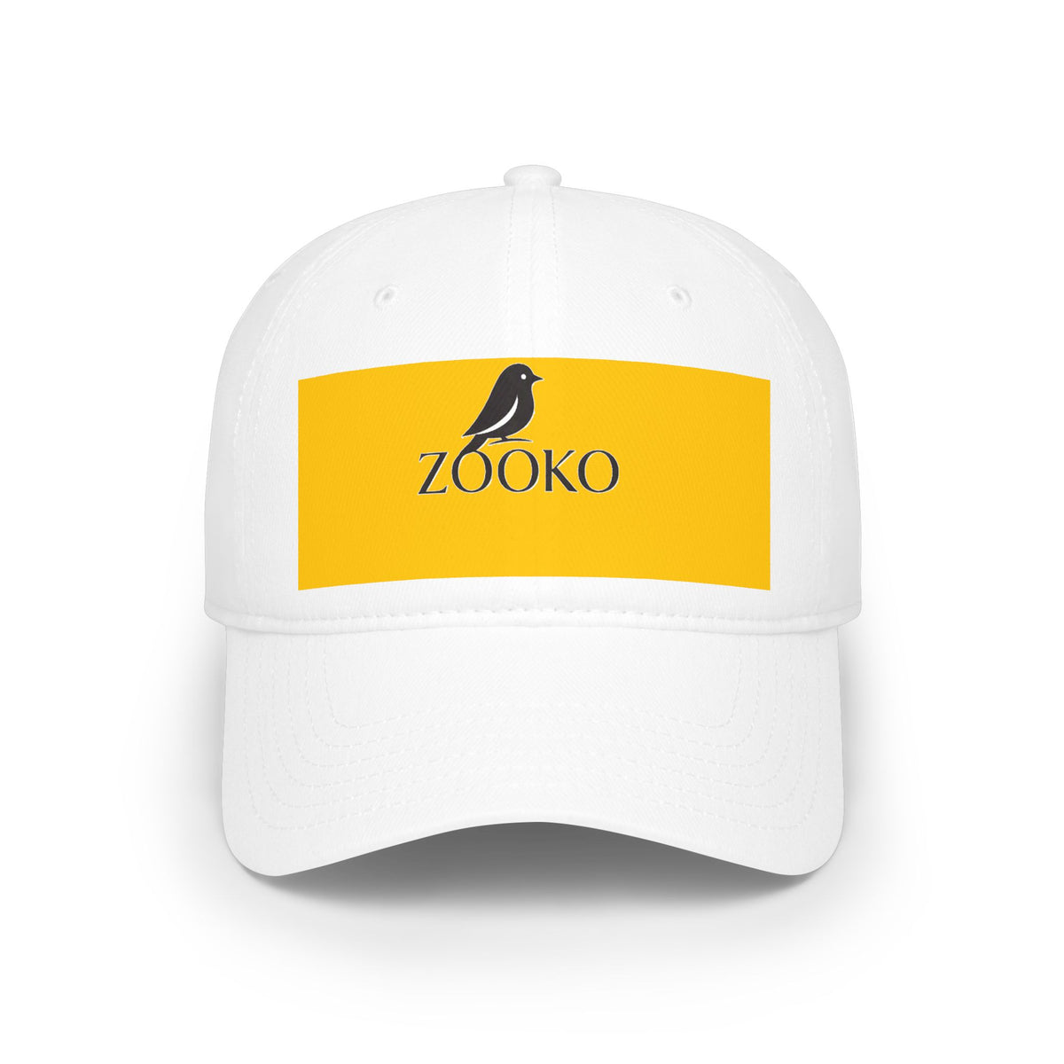 Yellow Rectangle Bird Logo Cap | ZOOKO Embroidered Baseball Cap