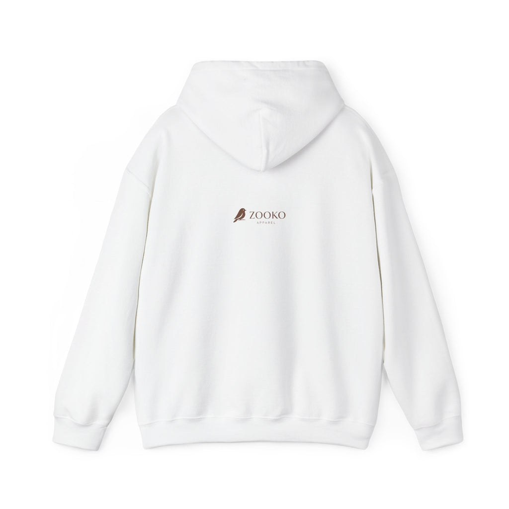 Zooko Logo Hoodie — Minimal Red Chest Graphic & Back Logo Pullover