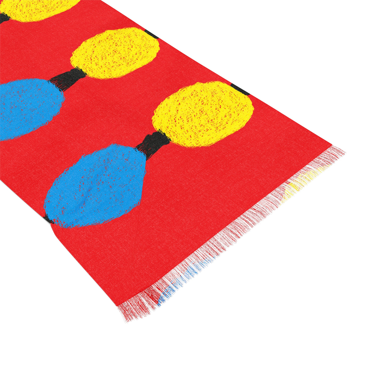 Holiday String Lights Scarf - Festive Bright Knit Scarf