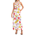 Floral Halter Neck Buckle Belted Jumpsuit