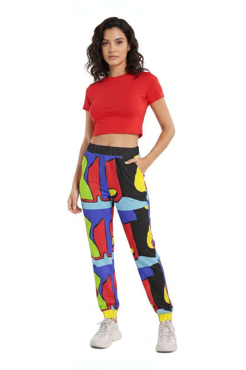 Bold Colors-Elastic Waist Tapered Sweatpant