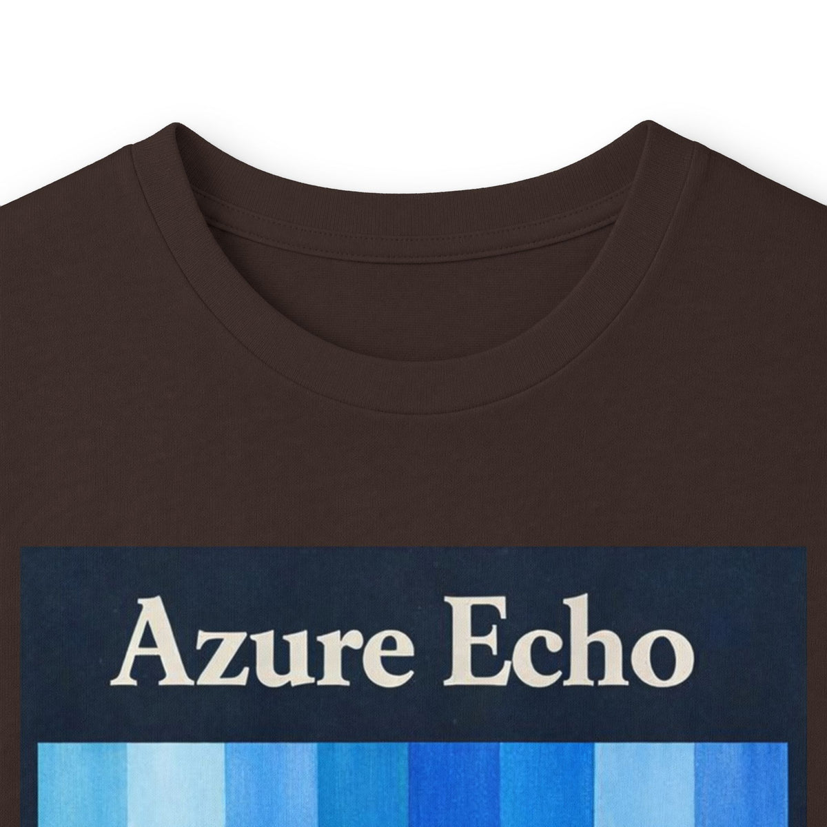 Azure Echo Long Sleeve Tee — Blue Stripe Silhouette Graphic