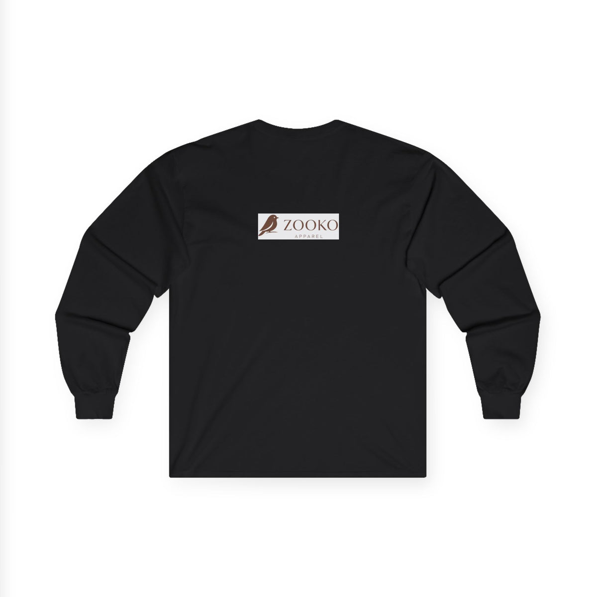 Azure Echo Long Sleeve Tee — Blue Stripe Silhouette Graphic