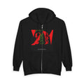 Zip Hoodie – Red & Green Abstract Angel Graphic, 'Nocturnal Dream' Streetwear