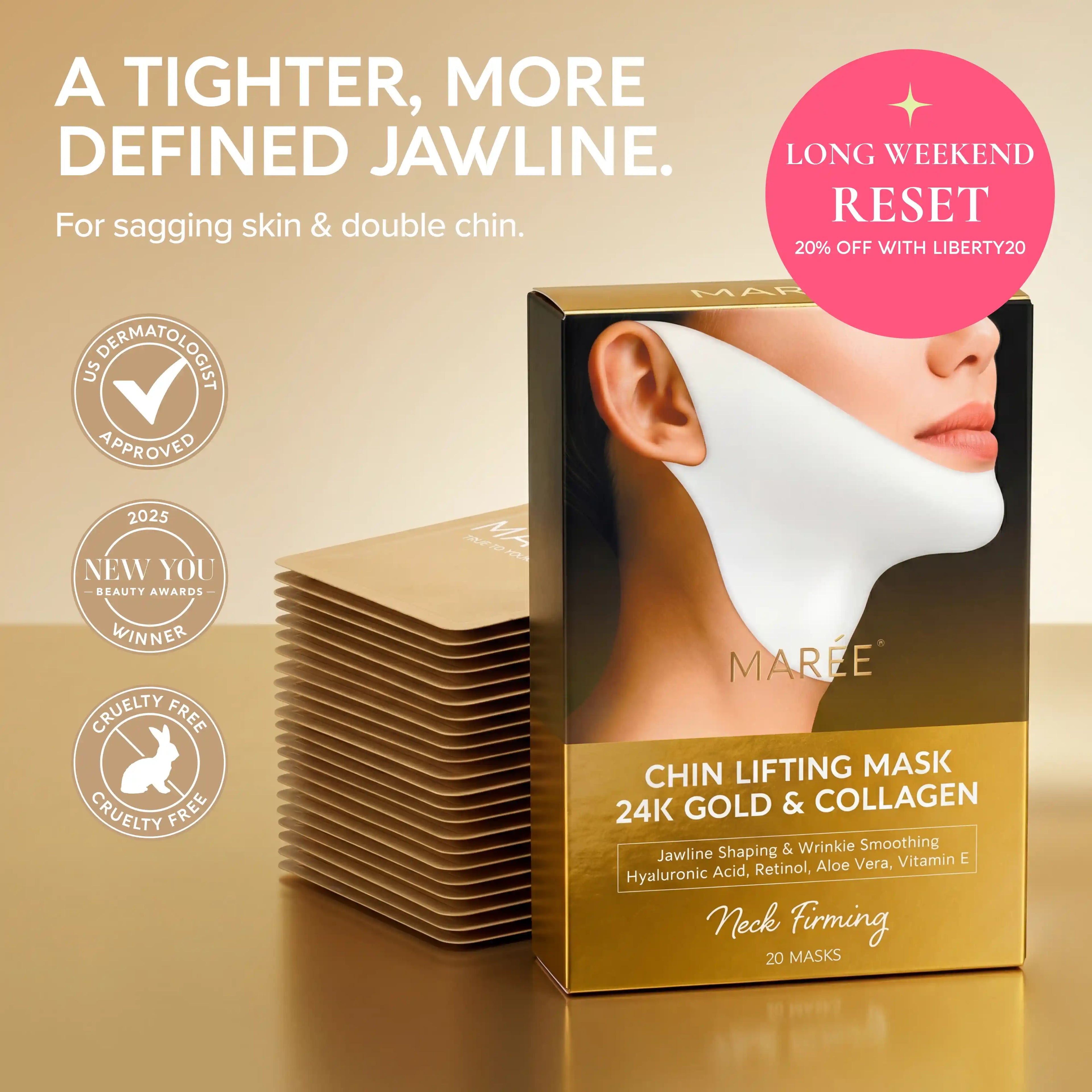 24K Gold V-Line Lifting Mask 20 PCS