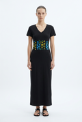 Women's V-Neck Short Sleeve Maxi Dress