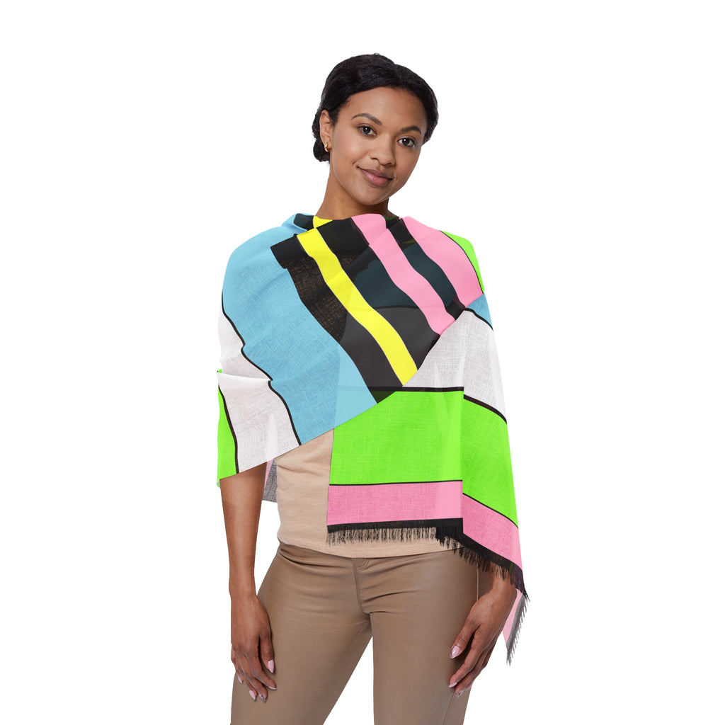 Pastel Neon Stripe Scarf — Lightweight Spring/Summer Fashion Accessory