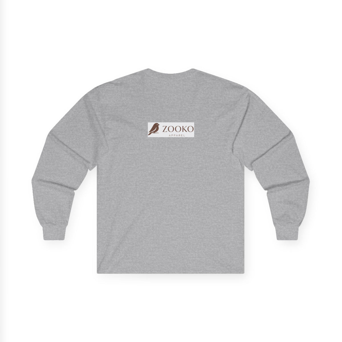 Azure Echo Long Sleeve Tee — Blue Stripe Silhouette Graphic