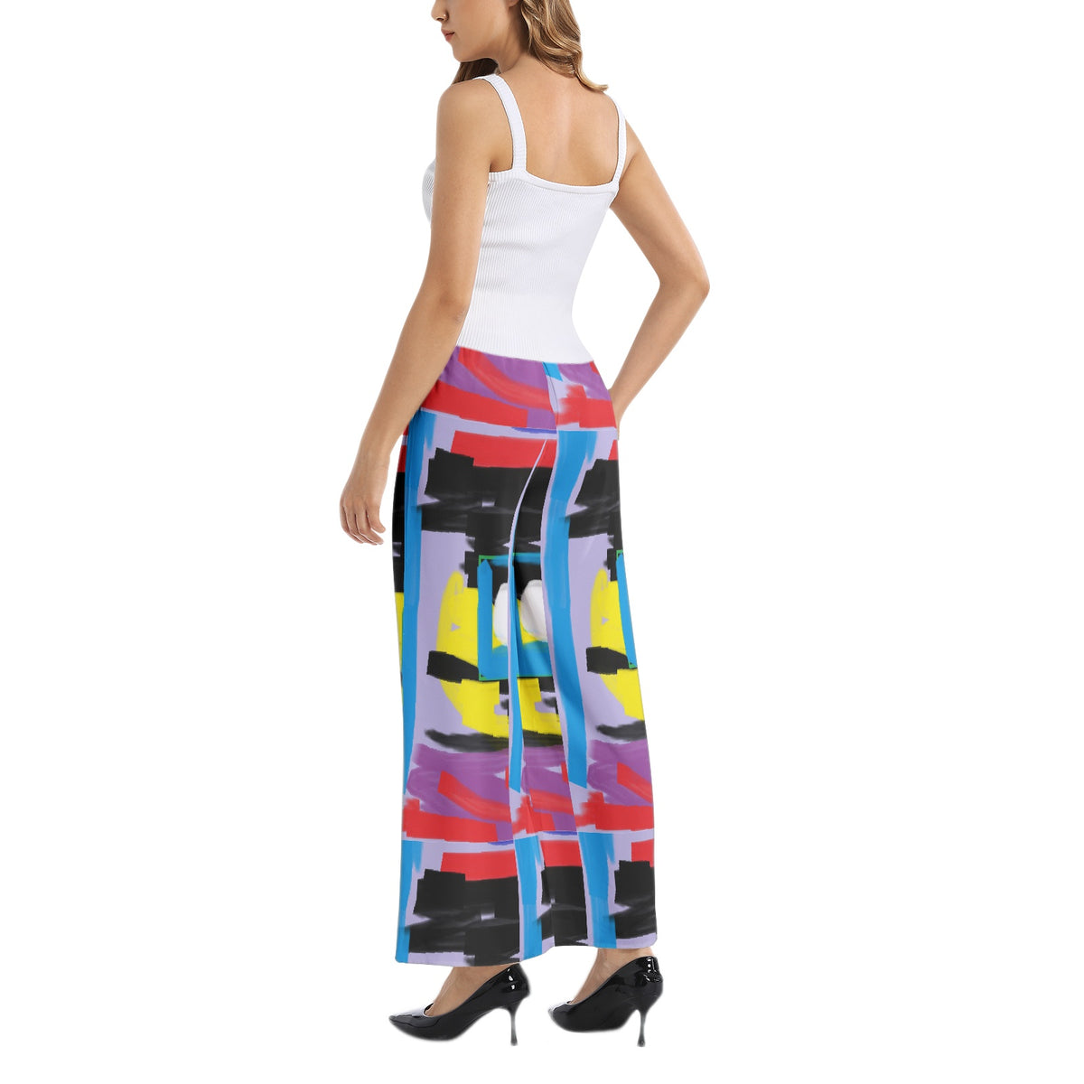 Elastic Waist Wide Leg Pant