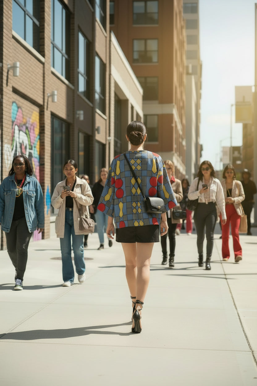 Kimono Jacket — Modern Abstract Geo Print