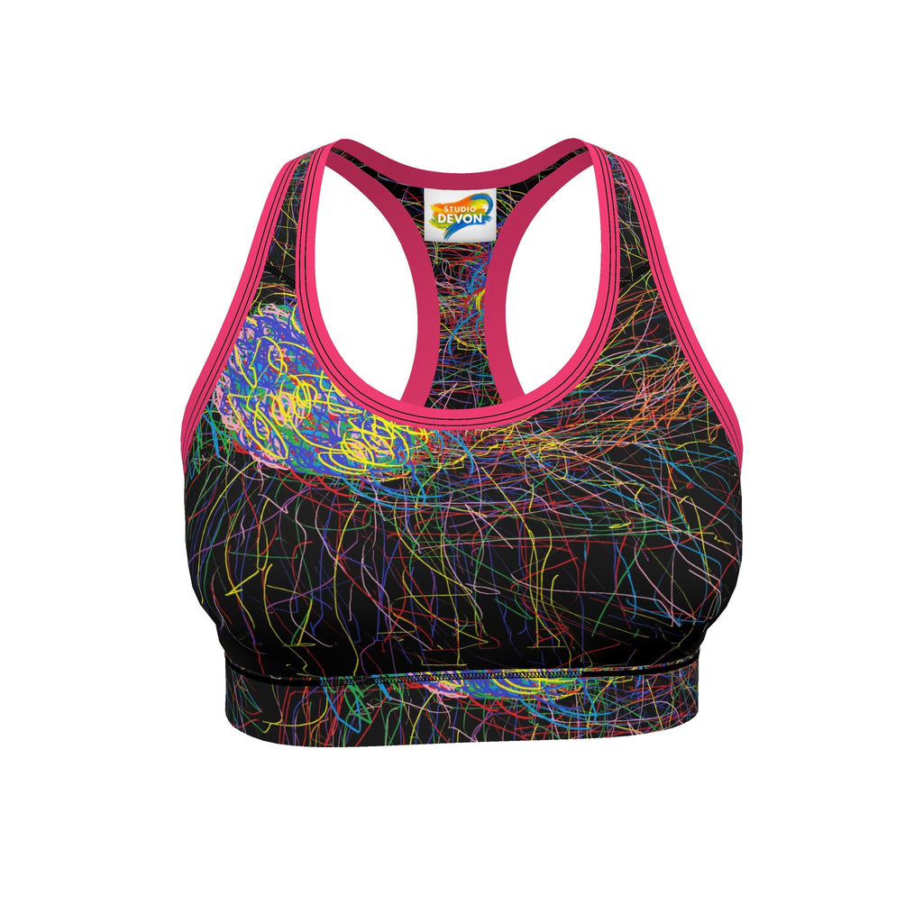 Neon Scribble Sports Bra