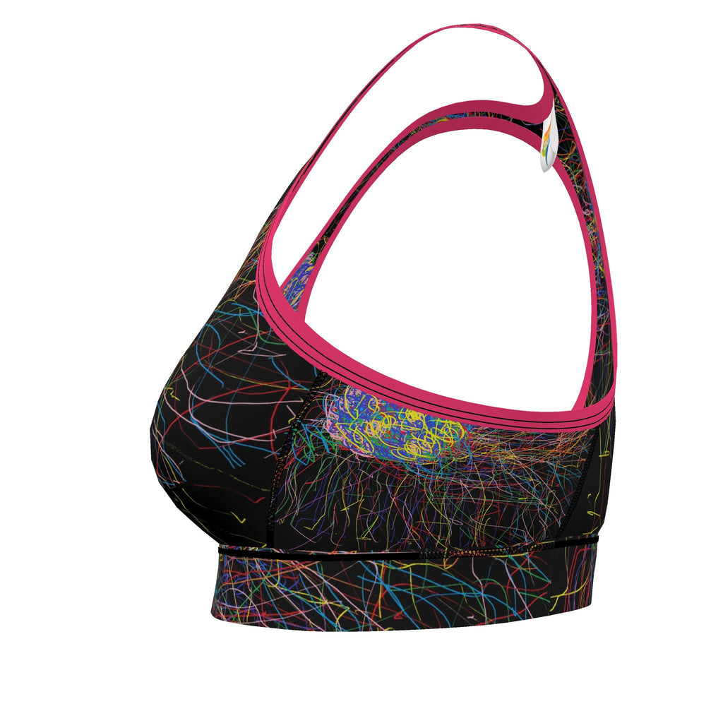 Neon Scribble Sports Bra