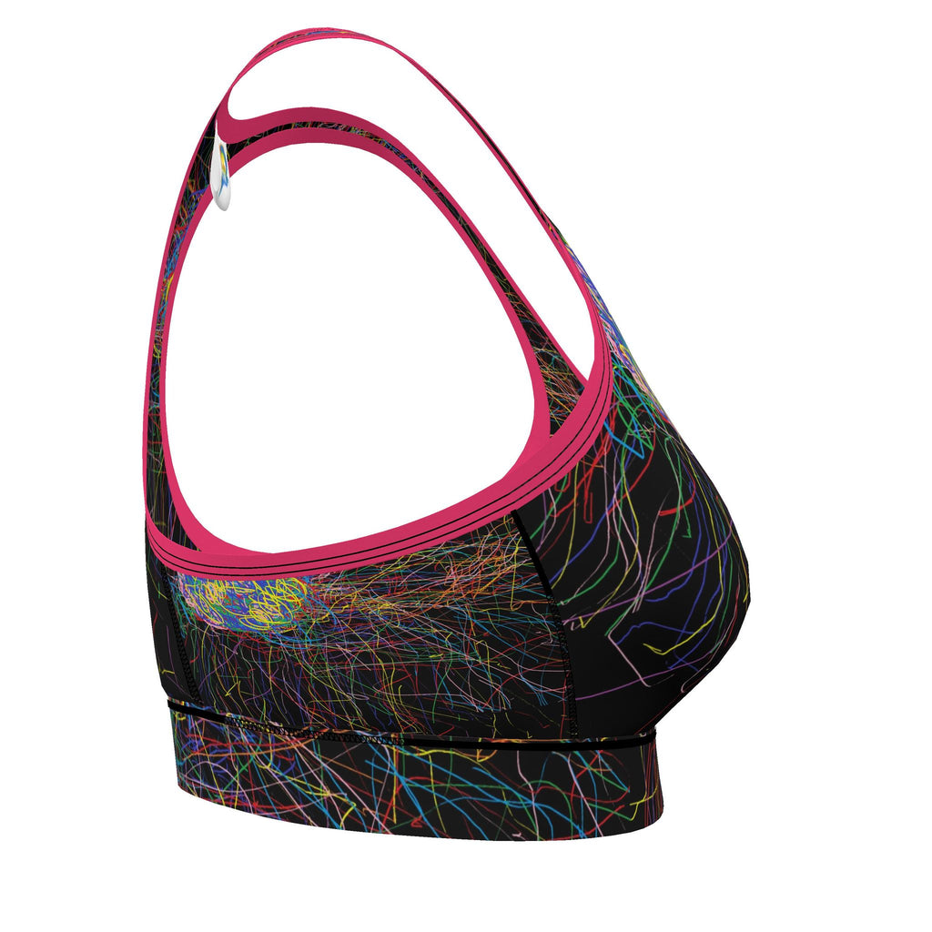Neon Scribble Sports Bra