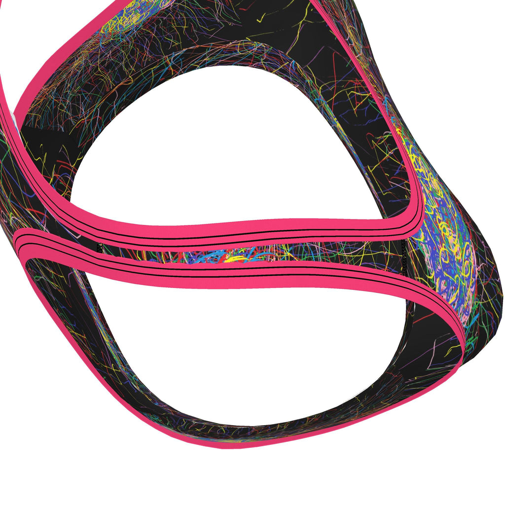 Neon Scribble Sports Bra