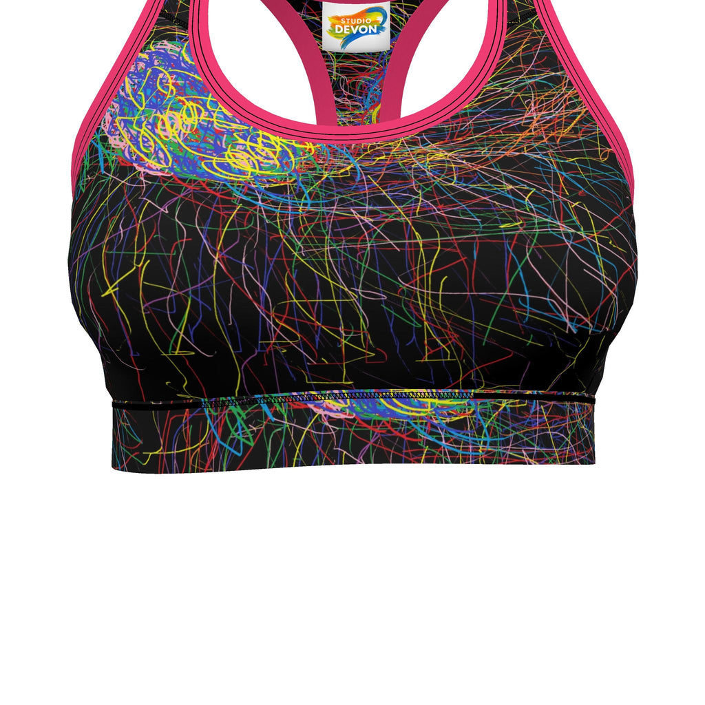 Neon Scribble Sports Bra