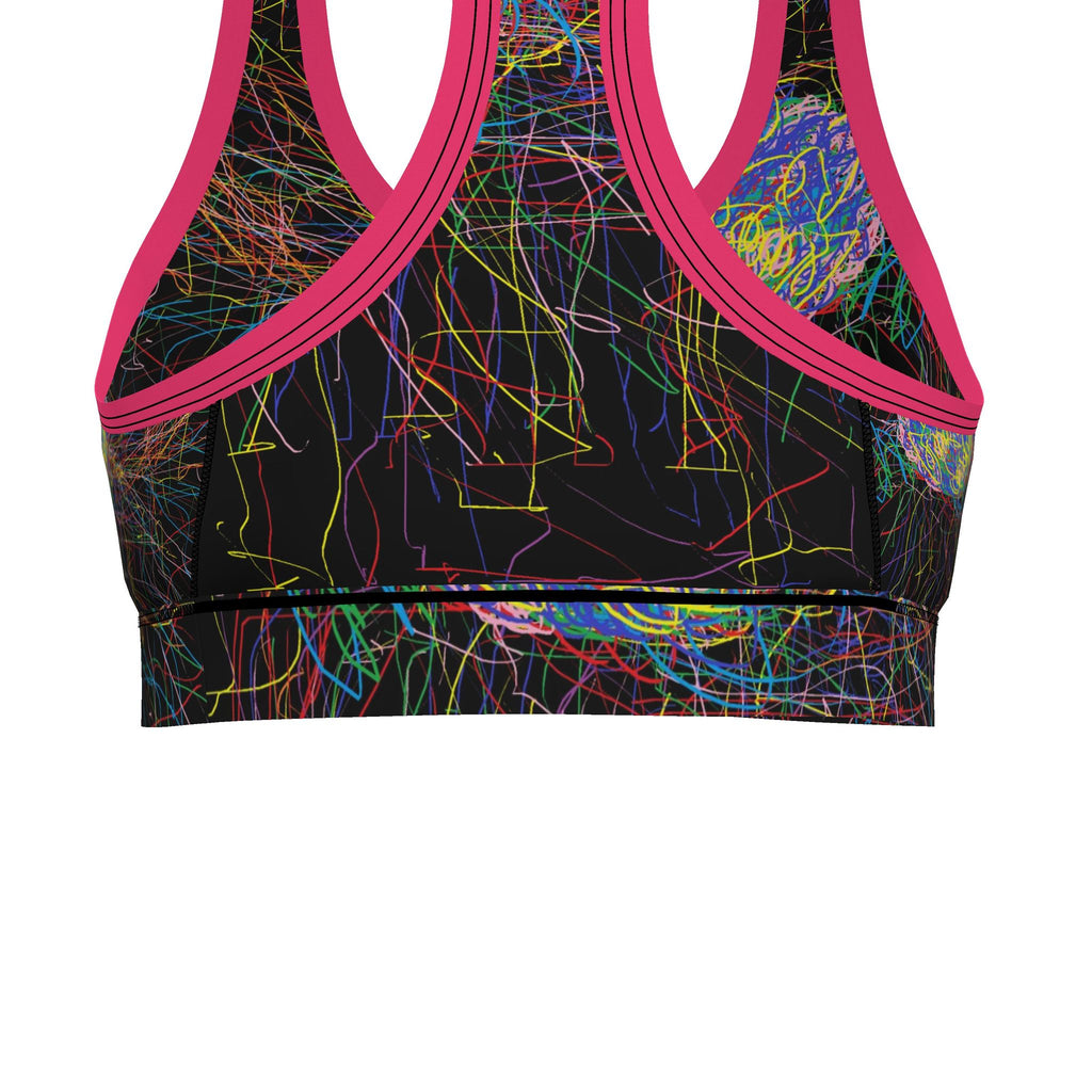 Neon Scribble Sports Bra