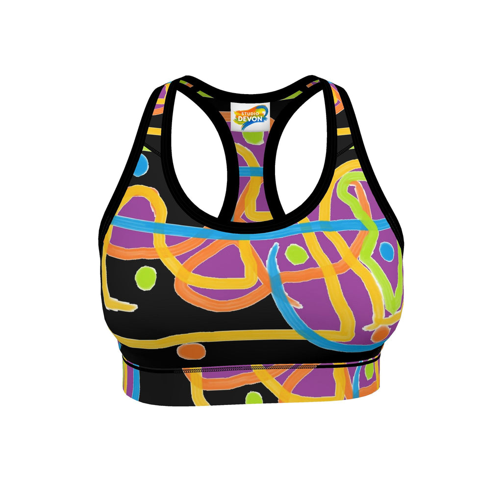 Abstract Lines Sports Bra