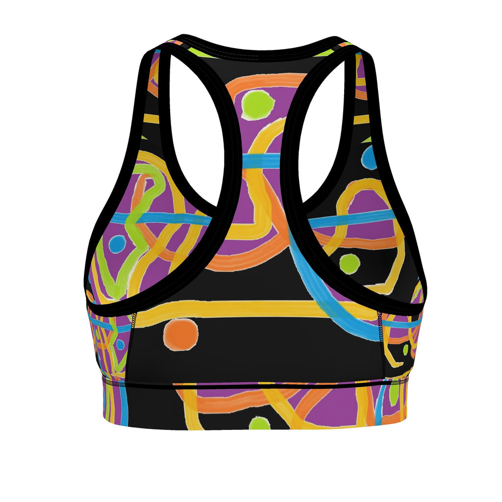 Abstract Lines Sports Bra