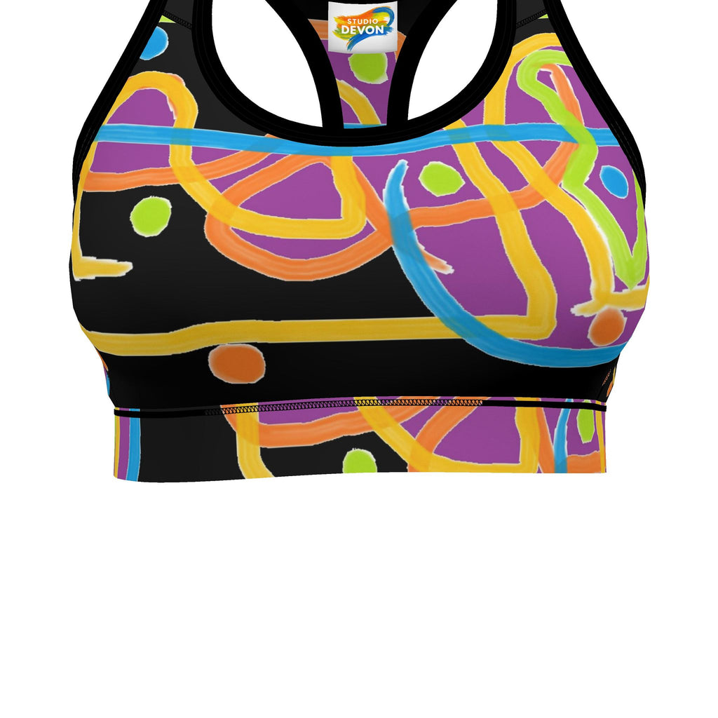 Abstract Lines Sports Bra